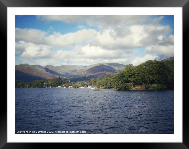 Lake Windermere & The Mountains Framed Mounted Print by kelly Draper