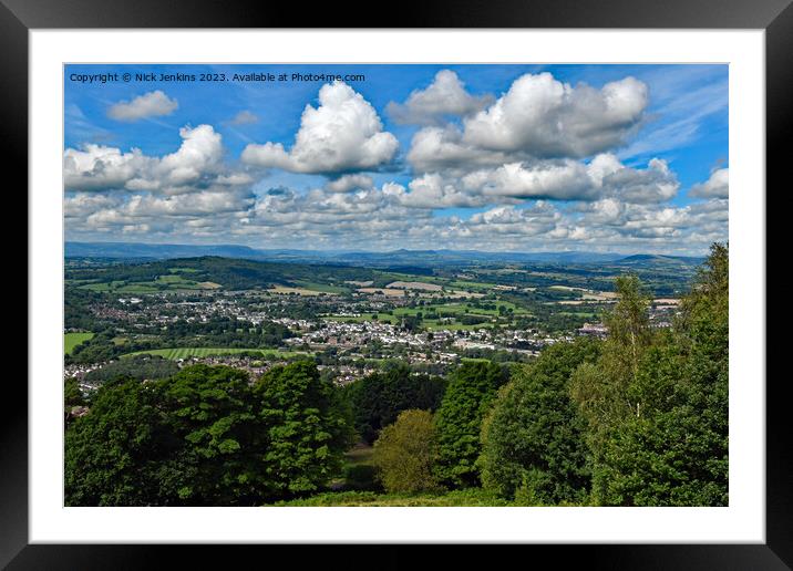 View over Monmouth to the Black Mountains  Framed Mounted Print by Nick Jenkins