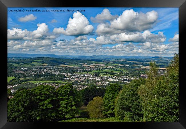 View over Monmouth to the Black Mountains  Framed Print by Nick Jenkins