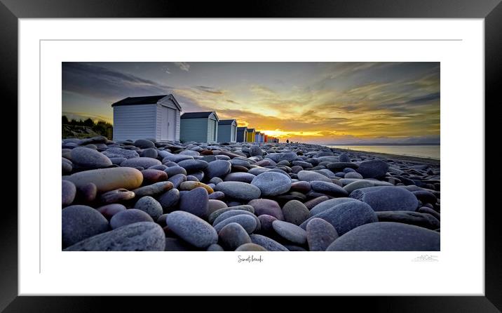Sunset beach beach huts Framed Mounted Print by JC studios LRPS ARPS