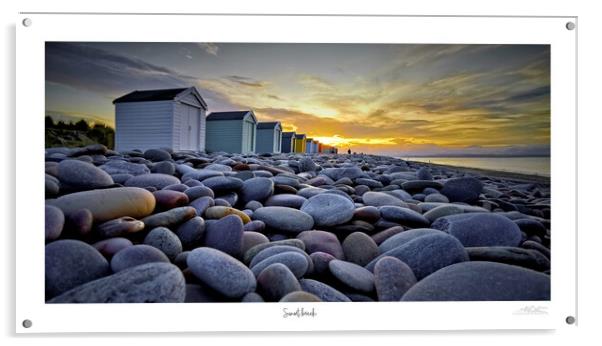 Sunset beach beach huts Acrylic by JC studios LRPS ARPS