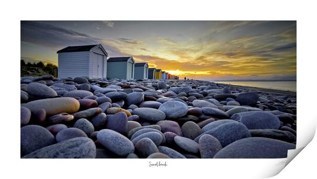 Sunset beach beach huts Print by JC studios LRPS ARPS