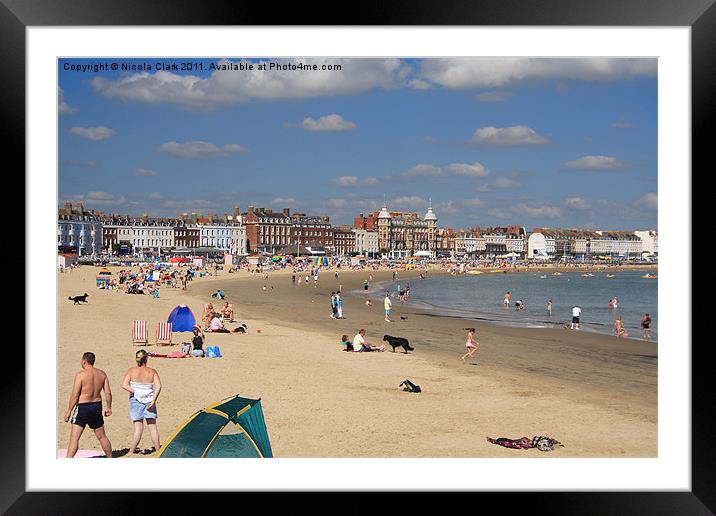 Weymouth Beach in Summer Framed Mounted Print by Nicola Clark