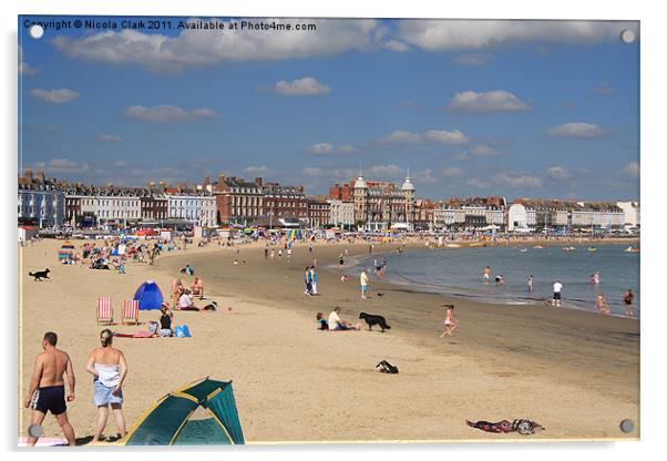 Weymouth Beach in Summer Acrylic by Nicola Clark