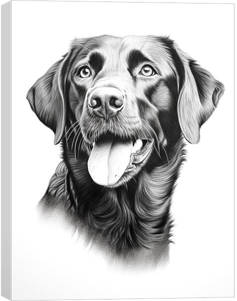 Pencil Drawing Black Labrador Canvas Print by Steve Smith