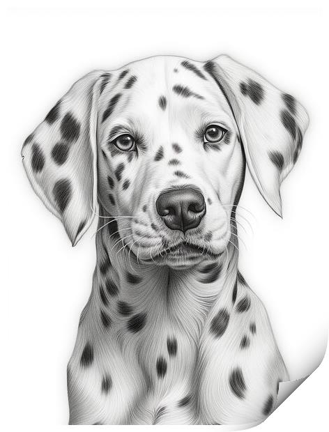 Pencil Drawing Dalmatian Print by Steve Smith