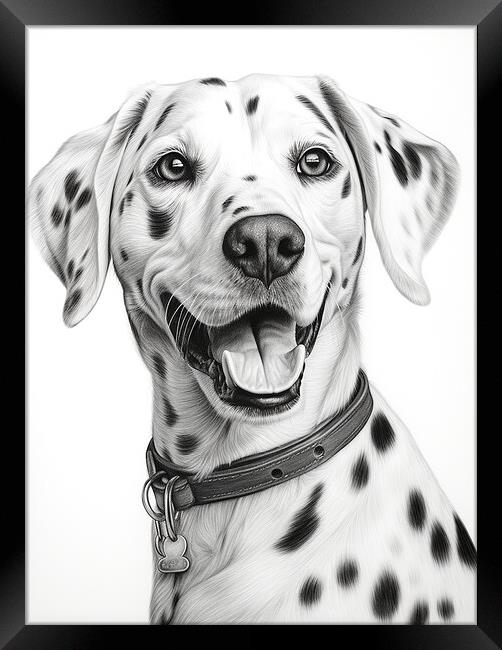Pencil Drawing Dalmatian Framed Print by Steve Smith