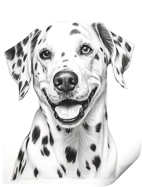 Pencil Drawing Dalmatian Print by Steve Smith