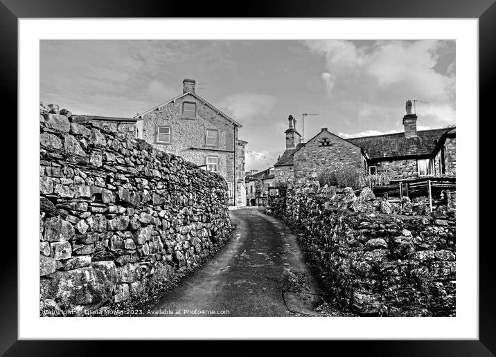 Ingleton Village street Yorkshire Dales Framed Mounted Print by Diana Mower