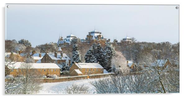 The Bowes Museum in Winter Acrylic by AMANDA AINSLEY