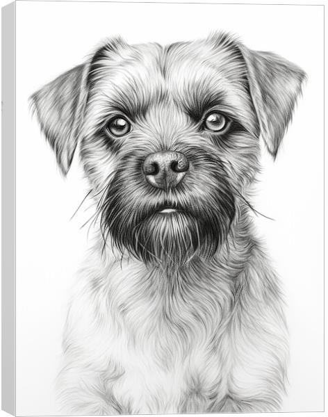 Pencil Drawing Border Terrier Canvas Print by Steve Smith