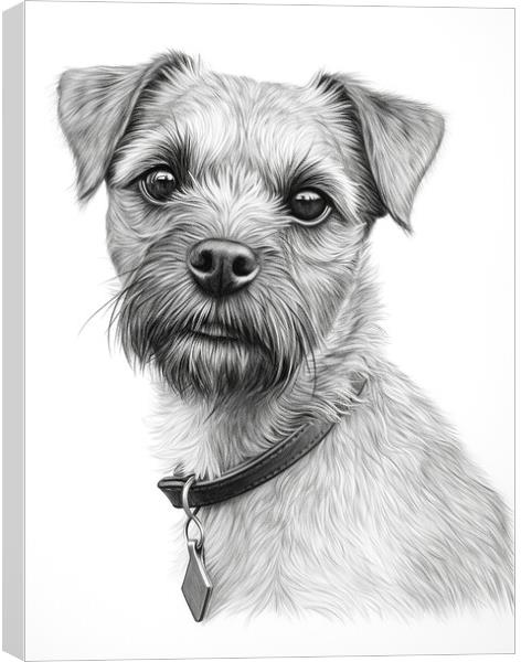 Pencil Drawing Border Terrier Canvas Print by Steve Smith
