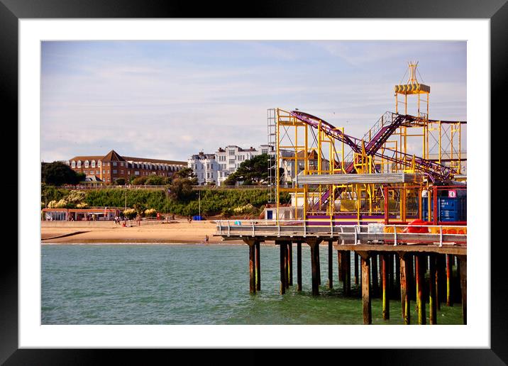Clacton On Sea Pier And Beach Essex UK Framed Mounted Print by Andy Evans Photos