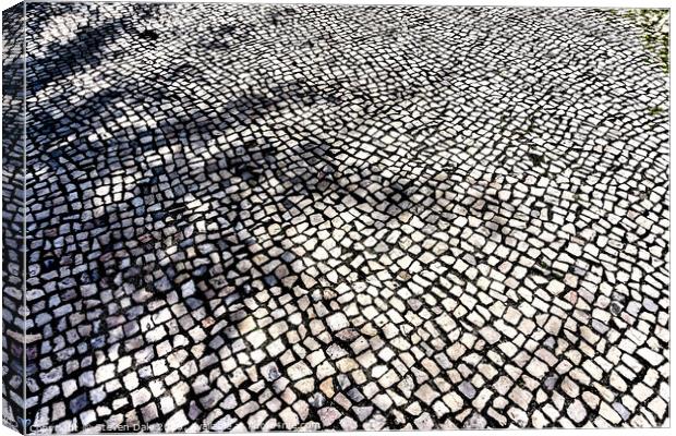 Calçada Portuguesa Traditional Mosaic Pavement Canvas Print by Steven Dale