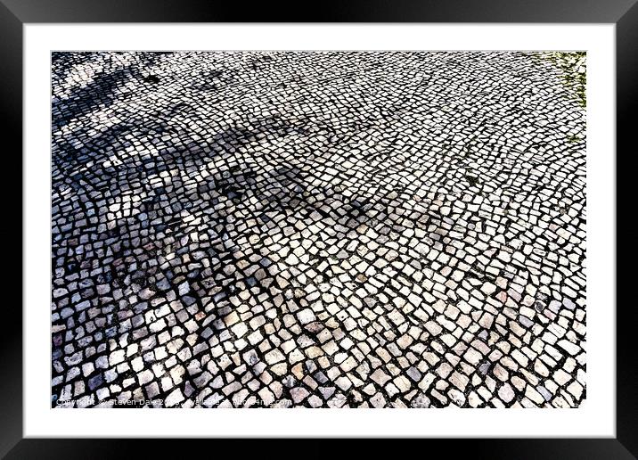 Calçada Portuguesa Traditional Mosaic Pavement Framed Mounted Print by Steven Dale