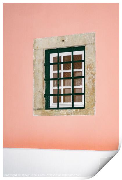 Traditonal casement window Sintra Portugal Print by Steven Dale