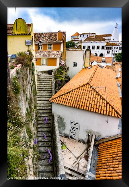 Steep Sintra Steps in old Sintra Portugal Framed Print by Steven Dale