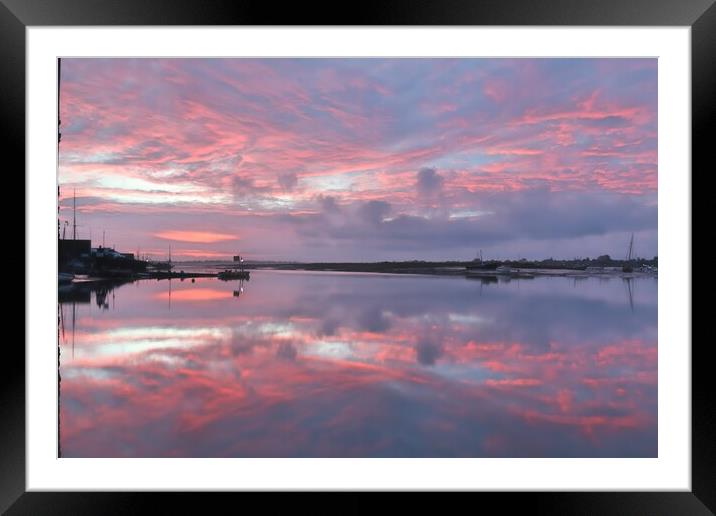 Pre duntide vloudscsp colours over the Brightlingsea Harbour  Framed Mounted Print by Tony lopez
