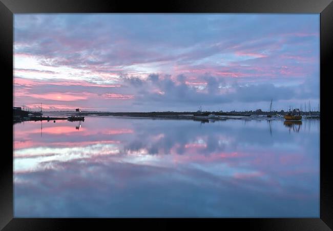 Pre sunrise cloudscape colours over Brightlingsea  Framed Print by Tony lopez