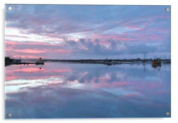 Pre sunrise cloudscape colours over Brightlingsea  Acrylic by Tony lopez