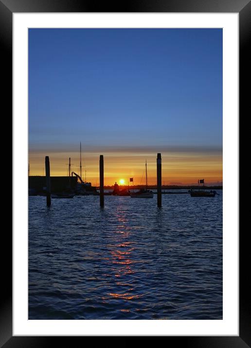 Sunrise over Brightlingsea Harbour  Framed Mounted Print by Tony lopez