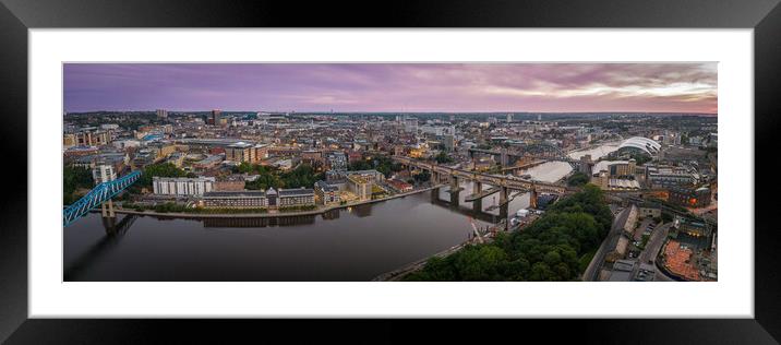 A View Across The Tyne Framed Mounted Print by Apollo Aerial Photography