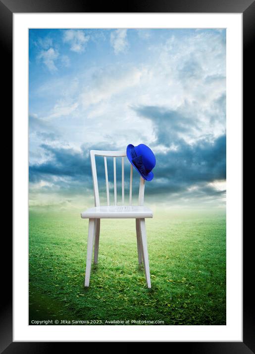 Romantic blue mood Framed Mounted Print by Jitka Saniova