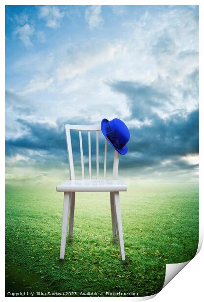 Romantic blue mood Print by Jitka Saniova