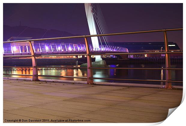 Swansea Sail Bridge at night Print by Dan Davidson
