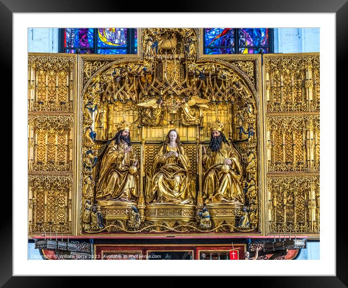 Triptych Altar St Mary's Church Gdansk Poland Framed Mounted Print by William Perry