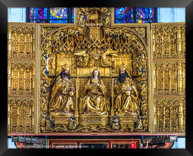 Triptych Altar St Mary's Church Gdansk Poland Framed Print by William Perry