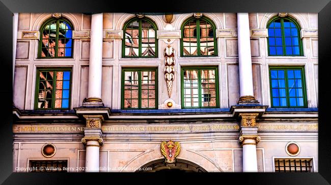 Colorful Golden Gate Facade Market Square Gdansk Poland Framed Print by William Perry