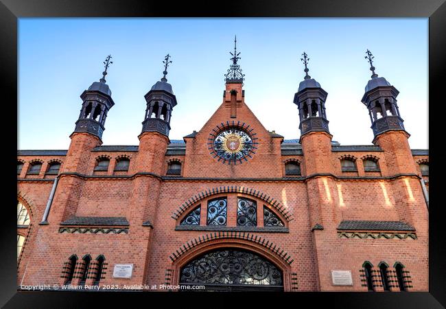 Colorful Facade Hala Targowa Market Hall Gdansk Poland Framed Print by William Perry