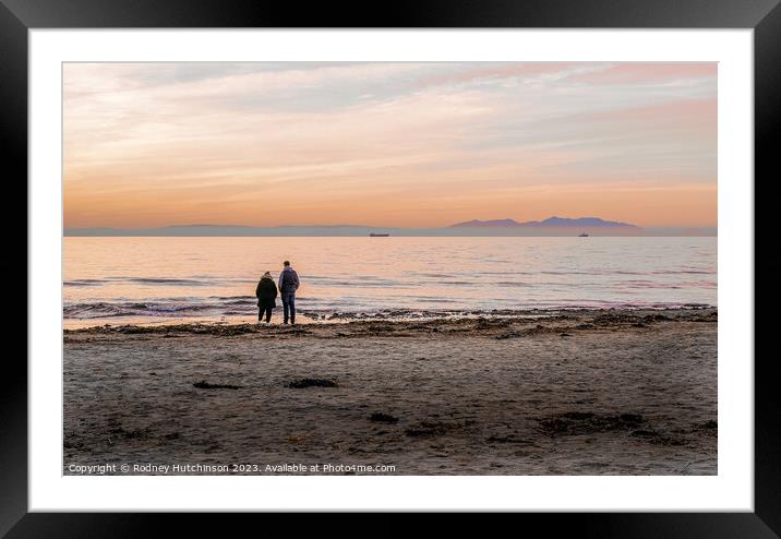 Winter's afternoon at the seaside Framed Mounted Print by Rodney Hutchinson