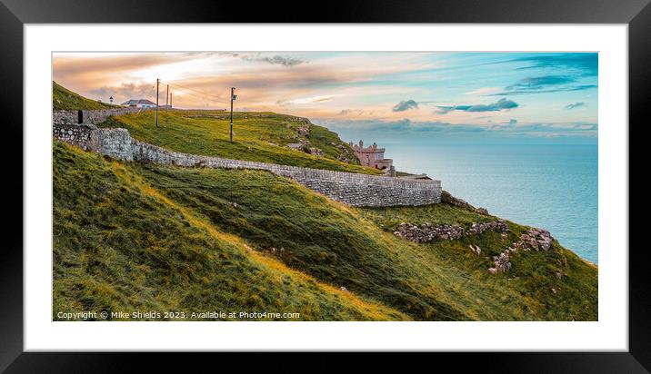 The Llandudno Lighthouse. Framed Mounted Print by Mike Shields