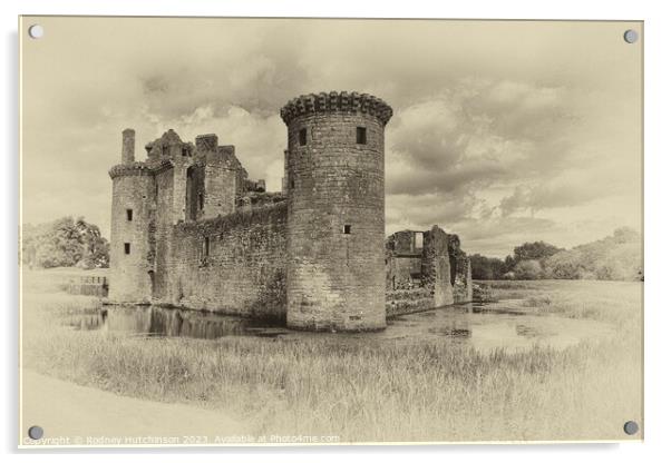 Caerlaverock Castle Acrylic by Rodney Hutchinson