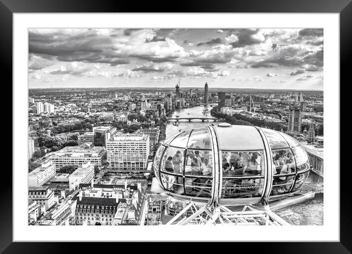 London Eye above the Crowds Framed Mounted Print by Steven Dale