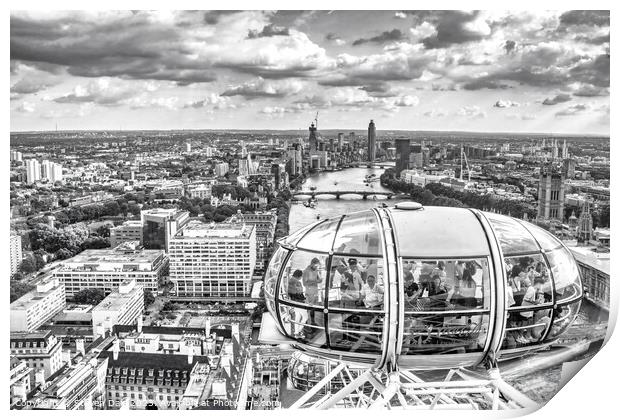London Eye above the Crowds Print by Steven Dale