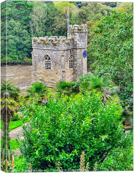 Church Tower rising out of the forest  Canvas Print by Roger Mechan