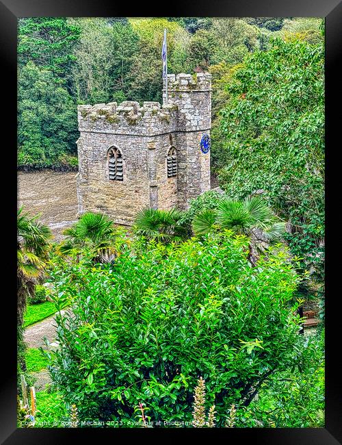 Church Tower rising out of the forest  Framed Print by Roger Mechan
