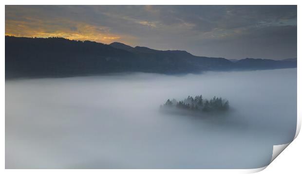 Lord's Island - Derwentwater Cloud Inversion Print by Chester Tugwell