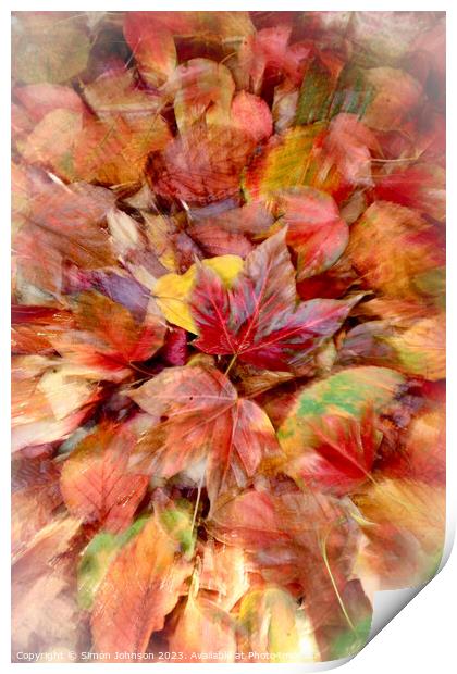 autumn leaves Print by Simon Johnson