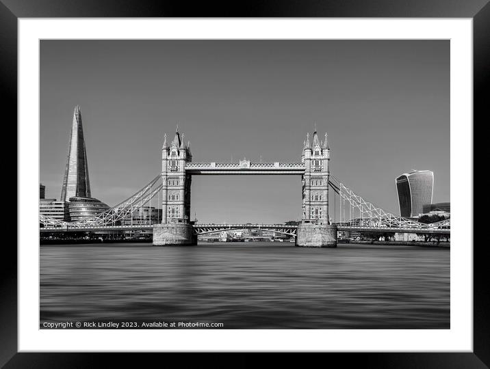Tower Bridge Skyline Framed Mounted Print by Rick Lindley