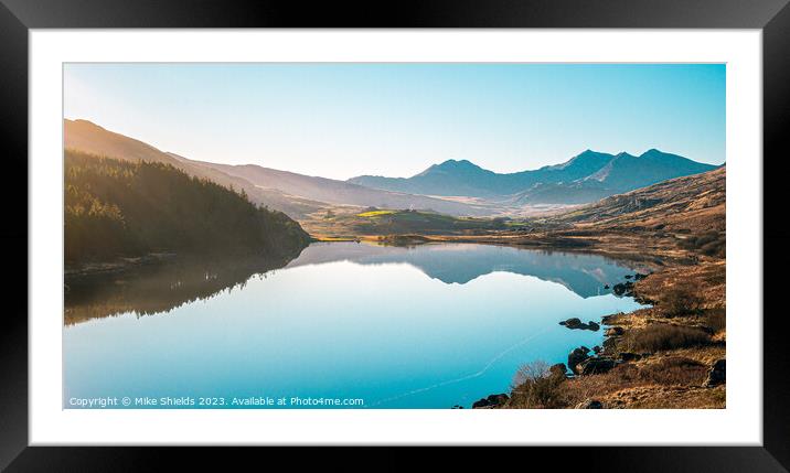 Calm Mountain Lake Framed Mounted Print by Mike Shields