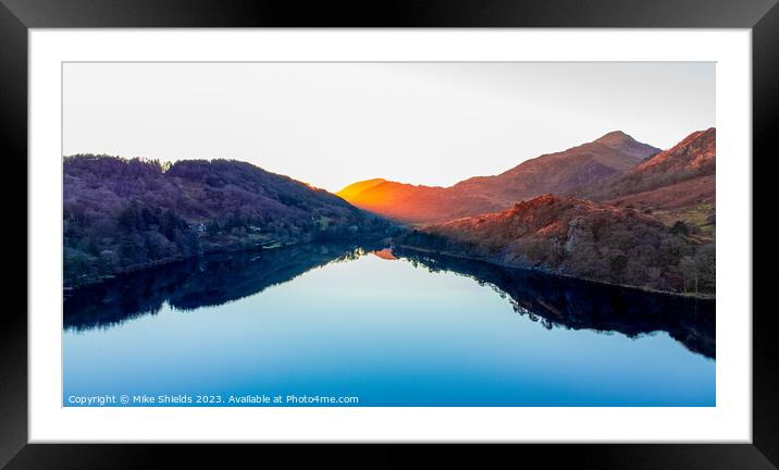 Sunset Lake Framed Mounted Print by Mike Shields