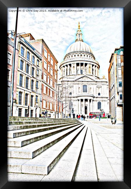 St Pauls Cathedral arty style Framed Print by Chris Day