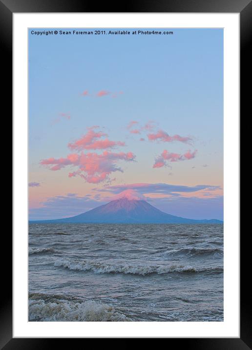 Nicaragua Volcano at Sunset Framed Mounted Print by Sean Foreman
