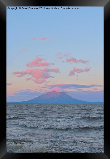 Nicaragua Volcano at Sunset Framed Print by Sean Foreman
