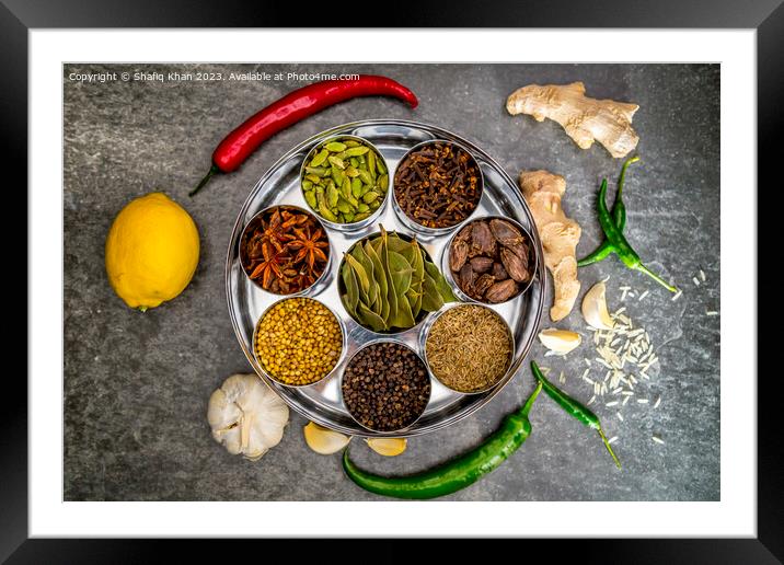 Masala Box with a mixture of Indian Spices Framed Mounted Print by Shafiq Khan