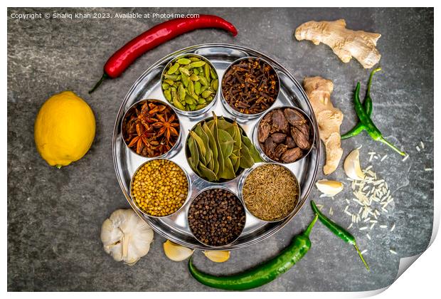 Masala Box with a mixture of Indian Spices Print by Shafiq Khan